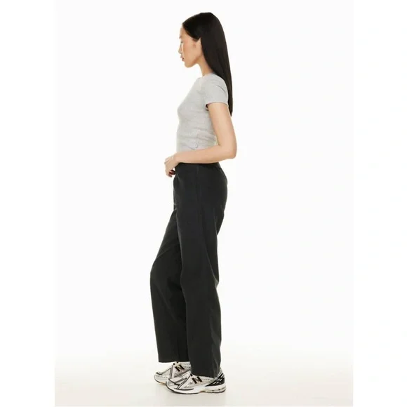 Aritzia TNA Christie Pant Black Wide Leg Pull On Cotton | 2XS Elastic Waist - Picture 14 of 16